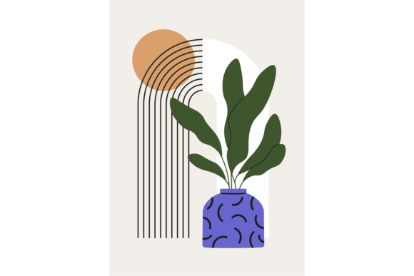 Abstract Flower Vase Poster: A Versatile Graphic for Handmade Creations