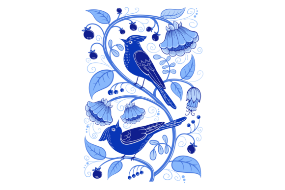 Birds on Floral Branch Embroidery Design: A Vintage Touch for Real Projects