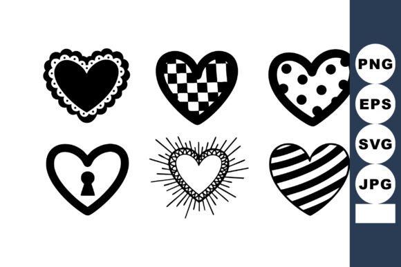 Black and White Decorative Hearts Set Wi: A Versatile Graphic Design Asset for Branding