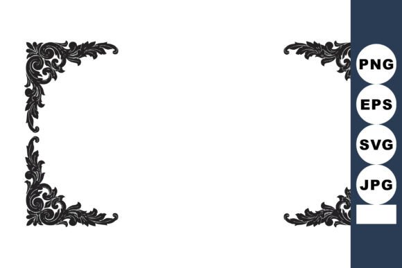Black Ornate Victorian Style Decorative Graphics for Premium Branding