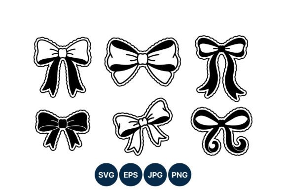 Black White Decorative Bow Collection: Graphics & Illustrations