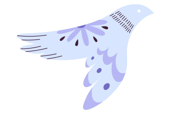 Decorative Bird: A Folk Pattern Motif Graphic for Branding and Marketing