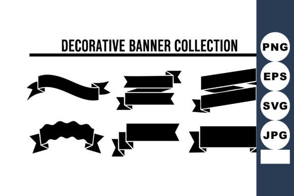 Decorative Black Silhouette Banners: A Modern Graphic Design Asset for Bloggers