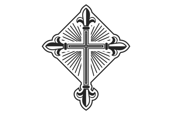 Decorative Cross Black Tattoo for Local Business Branding and Graphics
