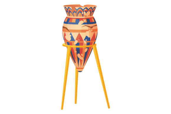 Decorative Egyptian Vase Graphics for Real-World Crafting