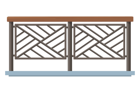 Decorative Metal Railing Graphics for Editorial and Web Design