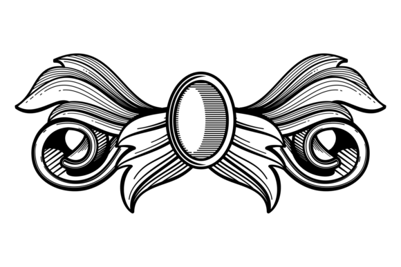 Decorative Ornate Filigree Element for Embroidery Projects