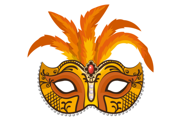 Decorative Party Mask Graphics for Illustrations and Crafting