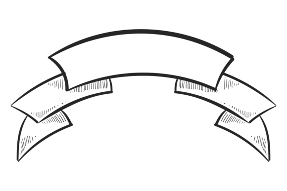 Decorative Ribbon Drawing for Small Business Branding and Packaging
