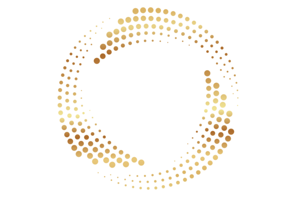 Decorative Round Frame with Golden Dots: A Premium Graphic for Handmade Creations