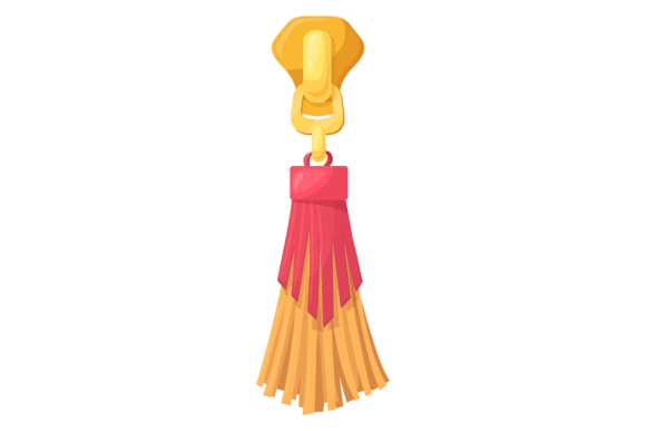Decorative Zip Puller with Leather Tassel: A Versatile Graphic Design Asset for Branding