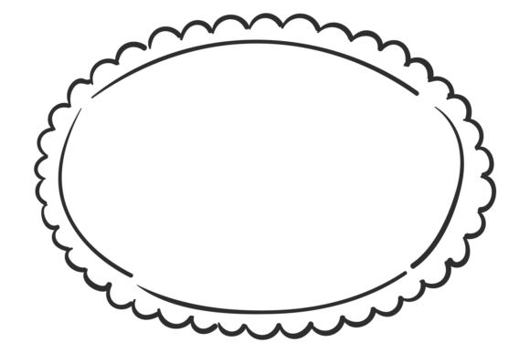 Doodle Frame: An Oval Hand Drawn Graphic for Creative Branding