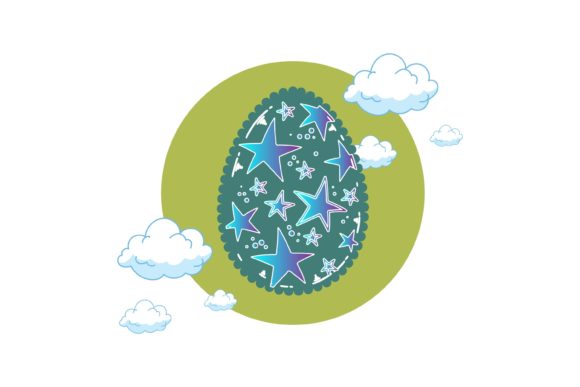 Easte Egg Scalloped Edge Decorative: A Polished Graphic Design Asset for Modern Publishing