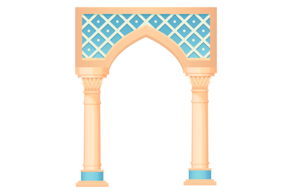 Egyptian Vintage Arch Illustration: A Bold Graphic for Local Business Branding