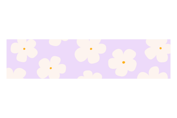 Floral Adhesive Tape Border for Commercial Graphics and Illustrations