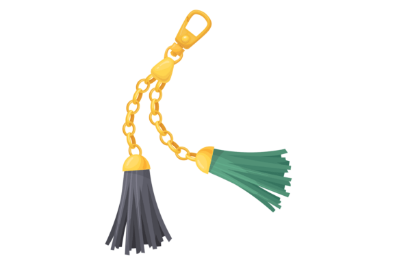 Golden Chain Tassel Trinket: A Versatile Graphic Design Asset for Content Creators