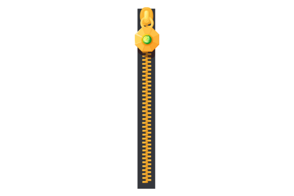 Golden Sewin Zipper: A Premium Graphic for Boutique Branding and Packaging