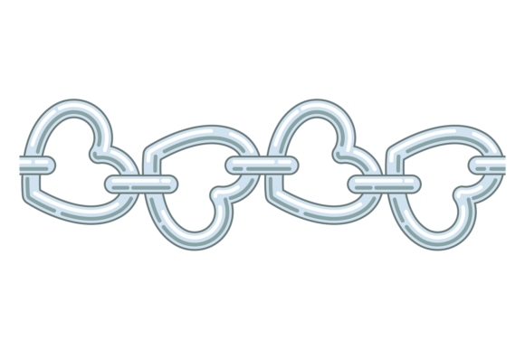 Heart Link Chain Graphics: A Romantic Illustration for Modern Design Projects