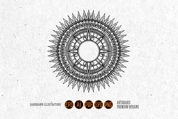 Mandala Line Outline Decorative Grass: A Versatile Graphic for Local Business Branding