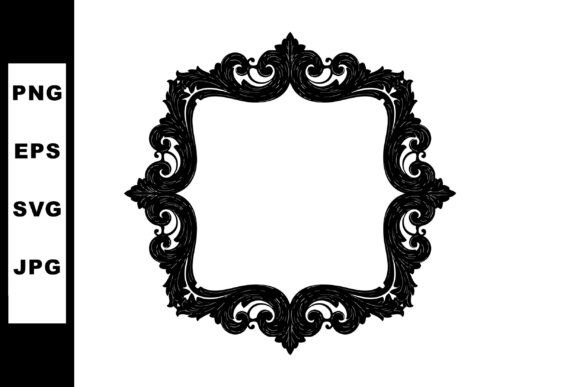 Ornate Decorative Black Vintage Frame for Branding & Marketing Graphics