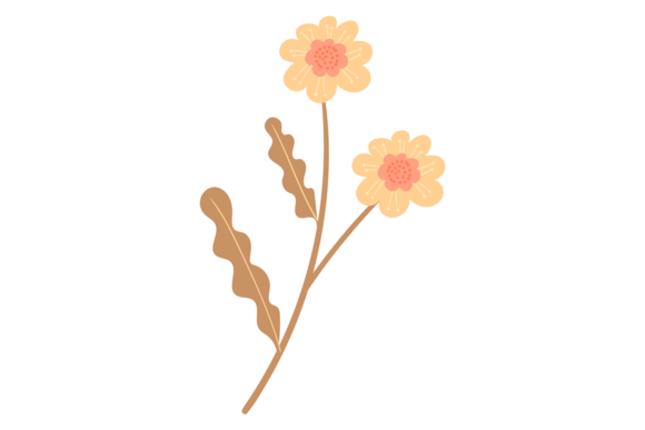 Ornate Floral Branch for Decorative Branding: A Versatile Graphic Design Asset