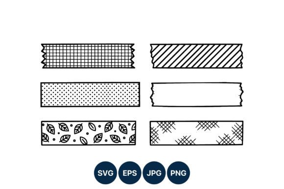 Patterned Decorative Tape Strips: Graphics for Editorial Design