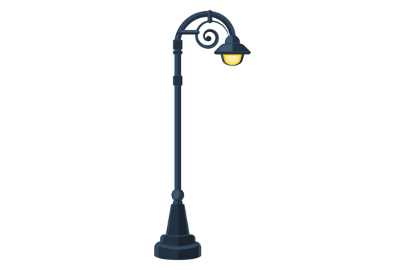 Street Light Pole Graphic for Vintage-Inspired Handmade Projects