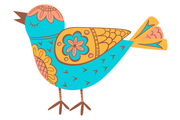 Stylized Bird: A Boho Graphic Asset for Creative Projects