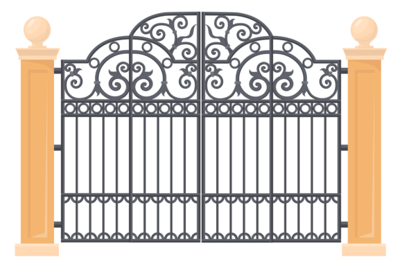 Victorian Metal Gate Decorative Lattice: A Versatile Graphic for Creative Sellers