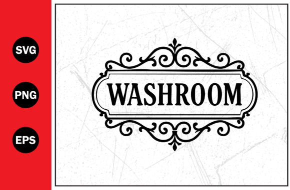 Vintage Washroom Sign Decorative Border: A Versatile Graphic Design Asset for Creative Sellers