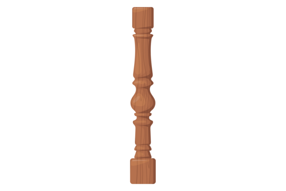 Wooden Baluster Icon for Branding and Marketing Graphics